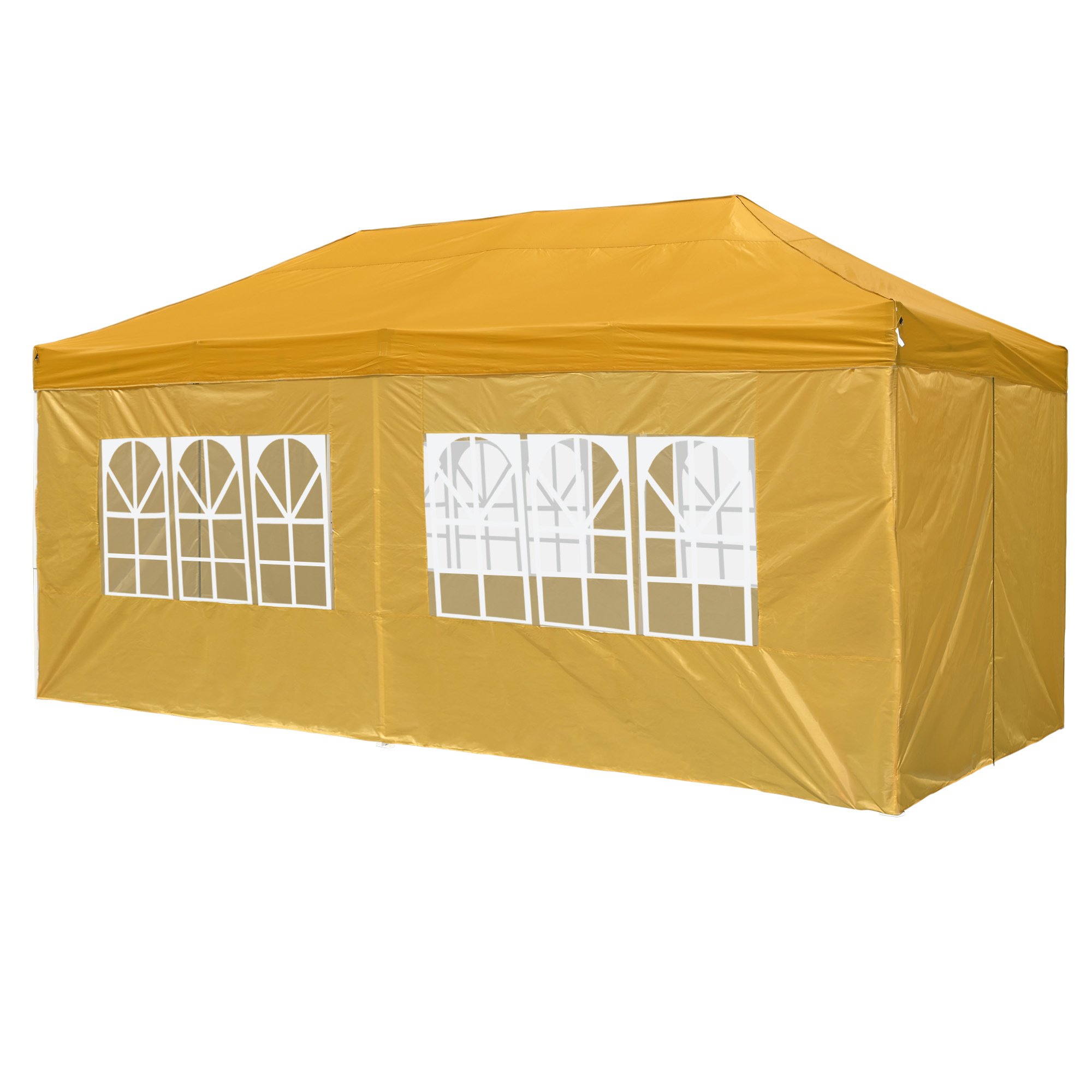 10X20ft EZ Pop Up Canopy Folding Gazebo/Yellow 10X20ft EZ Pop Up Canopy Folding Gazebo/Yellow