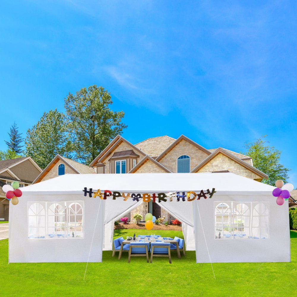 Party Tent 3 x 9m Eight Sides Two Doors Waterproof Tent with Spiral Tubes Party Tent 3 x 9m Eight Sides Two Doors Waterproof Tent with Spiral Tubes