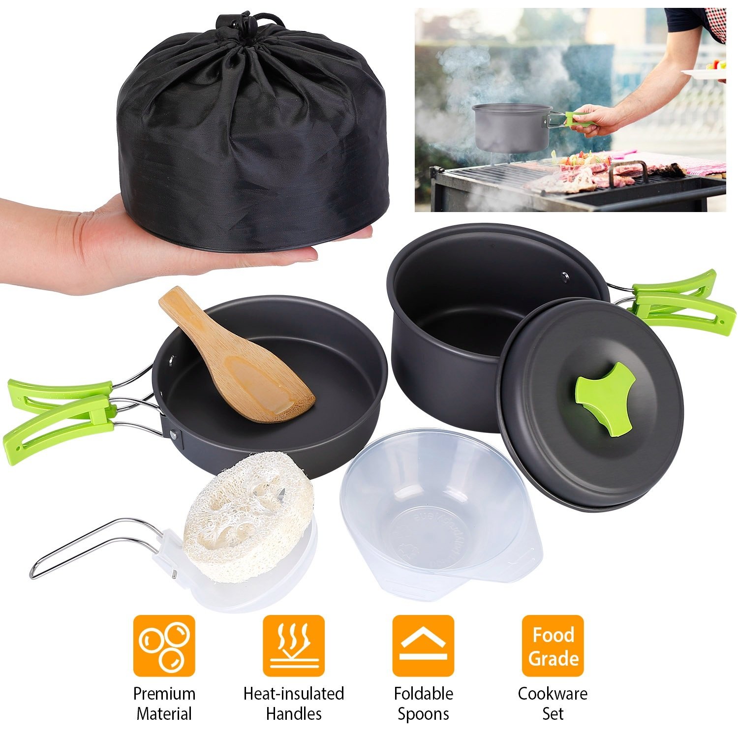 9Pcs Camping Cooking Ware Set Camping Stove Cookware Kit 9Pcs Camping Cooking Ware Set Camping Stove Cookware Kit