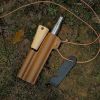 Outdoor flame blowing tube flint suit camping retractable stainless steel 5-section flame blowing tube solid magnesium rod spark rod